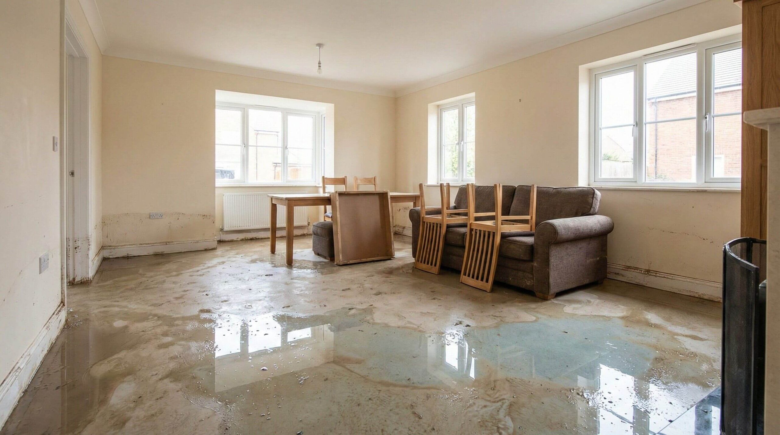 Oprava a vysoušení bytu po zatopení, speciální vysoušecí zařízení a práce.